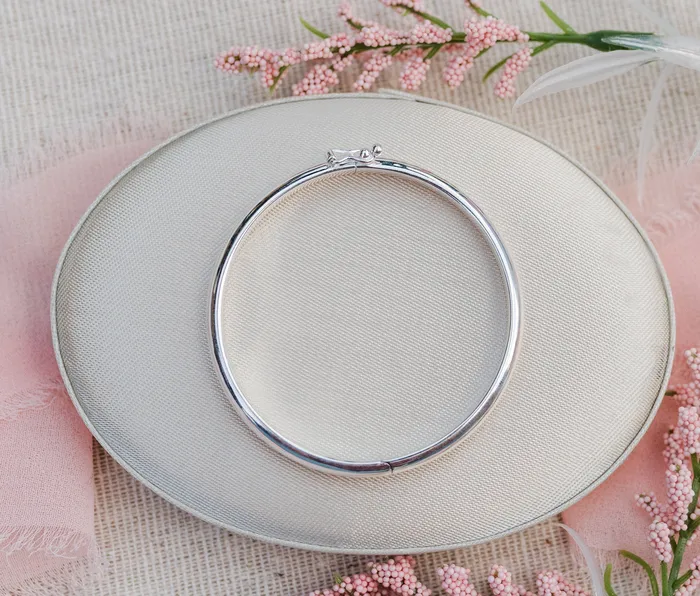 Bracelets Sterling Silver Baby Bangle Bracelet for KidsLittle Girls Women with FREE Engraving TCAnna Cherished Moments