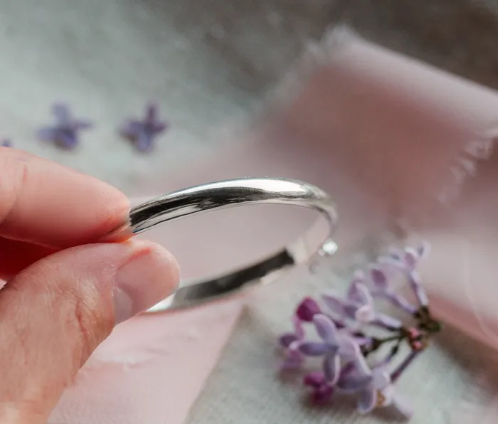 Bracelets Sterling Silver Baby Bangle Bracelet for KidsLittle Girls Women with FREE Engraving TCAnna Cherished Moments