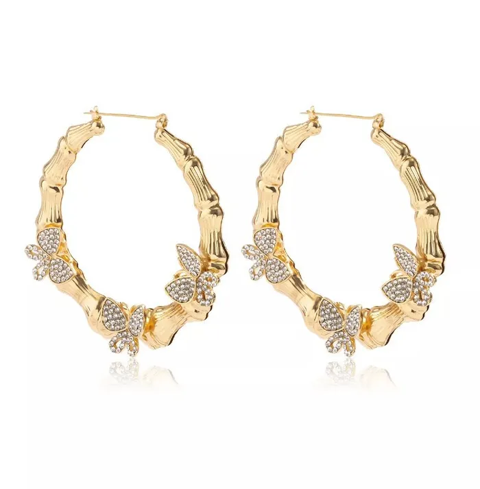 Butterfly Earrings Hoop Earrings Womens Big Diamond Earrings Silver Hoop Earrings with Diamonds Big Gold Hoop Earrings Minx London Earrings