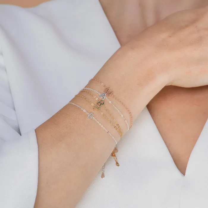 Camile Stone Bracelets The Original Initial Letter Bracelet