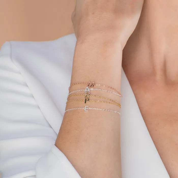 Camile Stone Bracelets The Original Initial Letter Bracelet
