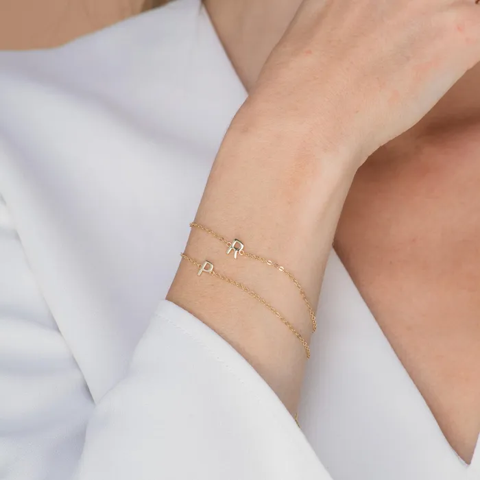 Camile Stone Bracelets The Original Initial Letter Bracelet