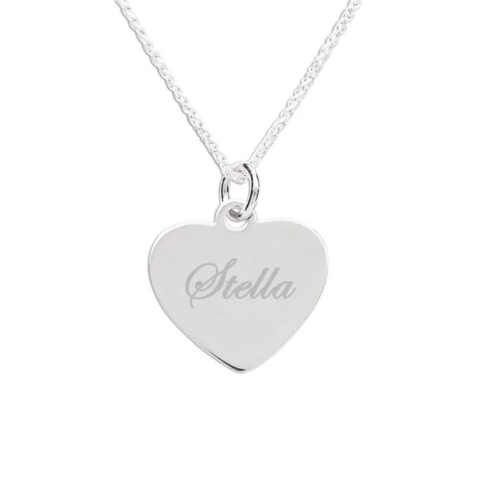 Cherished Moments Necklaces Sterling Silver Childrens Engraveable Heart Necklace