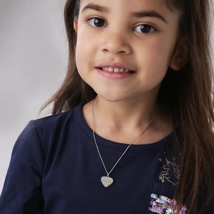 Cherished Moments Necklaces Sterling Silver Childrens Engraveable Heart Necklace