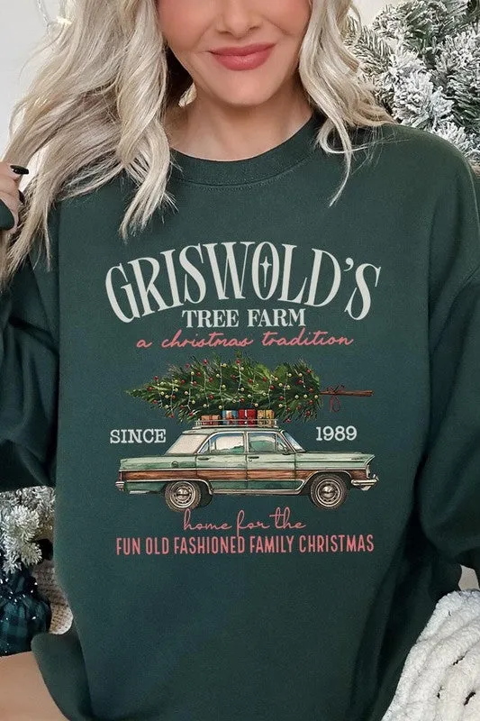 Color Bear Griswold Christmas Tree Farm Fleece Sweatshirts Necklaces