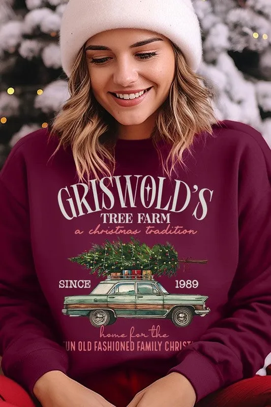 Color Bear Griswold Christmas Tree Farm Fleece Sweatshirts Necklaces