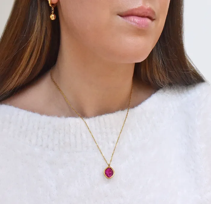 DESIREE RUBY BIRTHSTONE PENDANT JULY SAMPLE Mai Dsire Necklaces