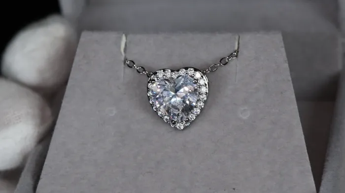 Diamond Heart Necklace Womens Diamond Necklace Heart Necklace with Diamonds Heart Pendant Lab Diamonds London Necklaces
