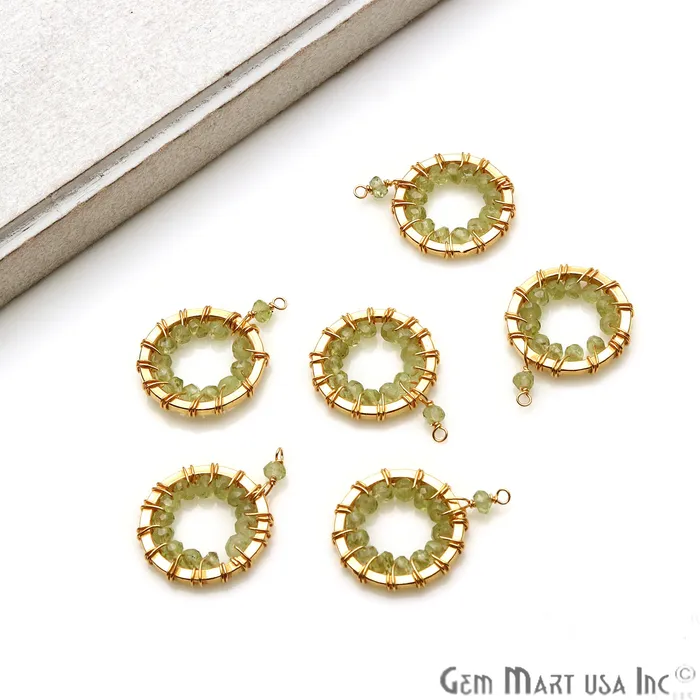 DIY Gemstone 22x16mm Round Gold Wire Wrapped Connector GemmartUSA PreStyled Sets DIY Gemstone 22x16mm Round Gold Wire Wrapped Connector GemmartUSA PreStyled Sets
