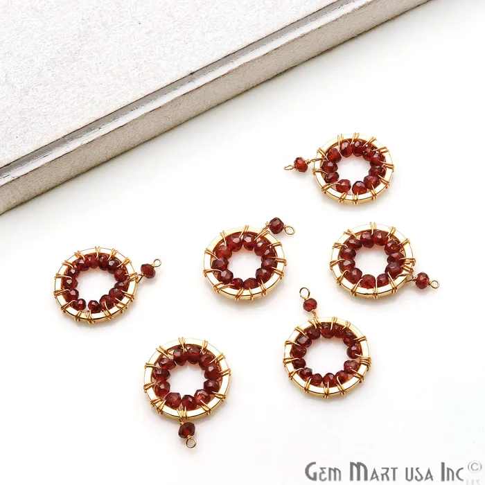 DIY Gemstone 22x16mm Round Gold Wire Wrapped Connector GemmartUSA PreStyled Sets DIY Gemstone 22x16mm Round Gold Wire Wrapped Connector GemmartUSA PreStyled Sets