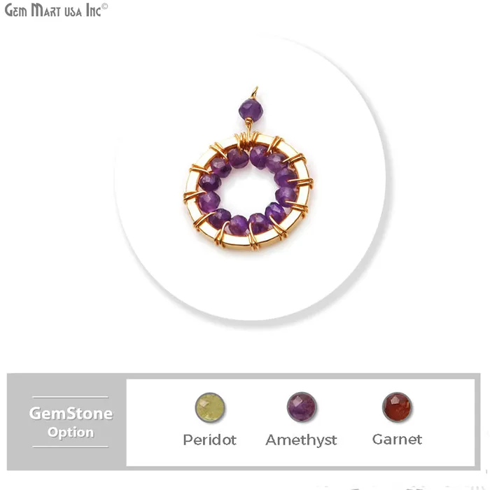 DIY Gemstone 22x16mm Round Gold Wire Wrapped Connector GemmartUSA PreStyled Sets DIY Gemstone 22x16mm Round Gold Wire Wrapped Connector GemmartUSA PreStyled Sets