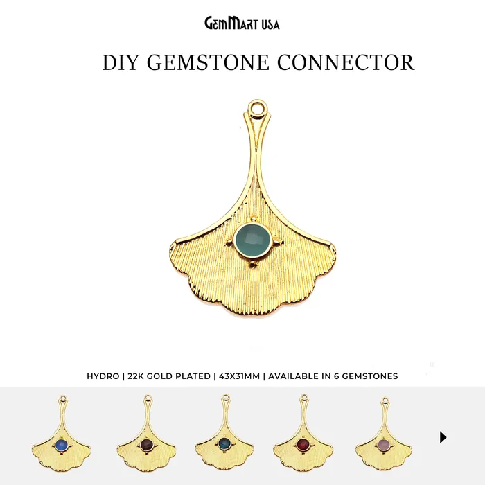 DIY Gemstone Gold Plated 43x31mm Mandala Connector 1PC GemmartUSA PreStyled Sets DIY Gemstone Gold Plated 43x31mm Mandala Connector 1PC GemmartUSA PreStyled Sets