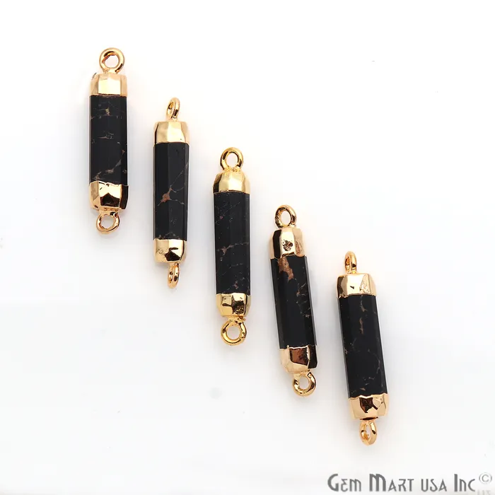 Double Point Gold Electroplated Gemstone Pendant Connector GemmartUSA PreStyled Sets