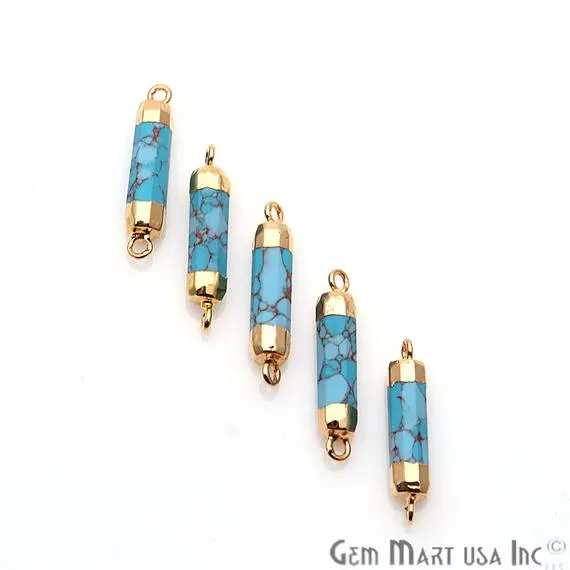 Double Point Gold Electroplated Gemstone Pendant Connector GemmartUSA PreStyled Sets
