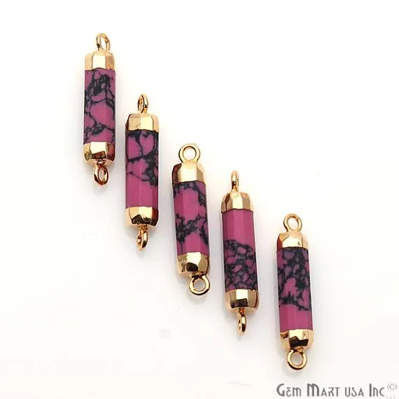 Double Point Gold Electroplated Gemstone Pendant Connector GemmartUSA PreStyled Sets
