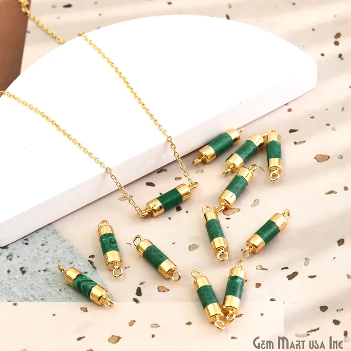 Double Point Gold Electroplated Gemstone Pendant Connector GemmartUSA PreStyled Sets
