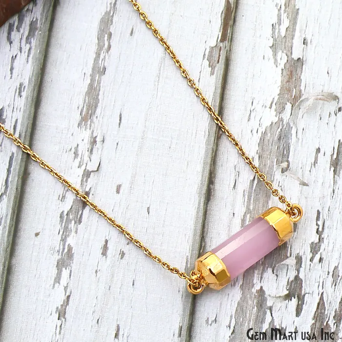 Double Point Gold Electroplated Gemstone Pendant Connector GemmartUSA PreStyled Sets