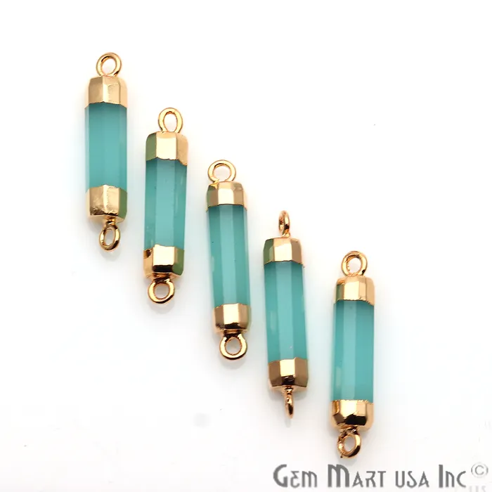 Double Point Gold Electroplated Gemstone Pendant Connector GemmartUSA PreStyled Sets