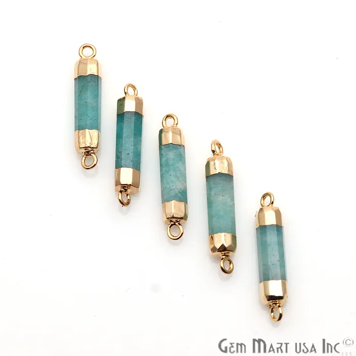 Double Point Gold Electroplated Gemstone Pendant Connector GemmartUSA PreStyled Sets