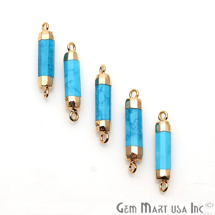 Double Point Gold Electroplated Gemstone Pendant Connector GemmartUSA PreStyled Sets