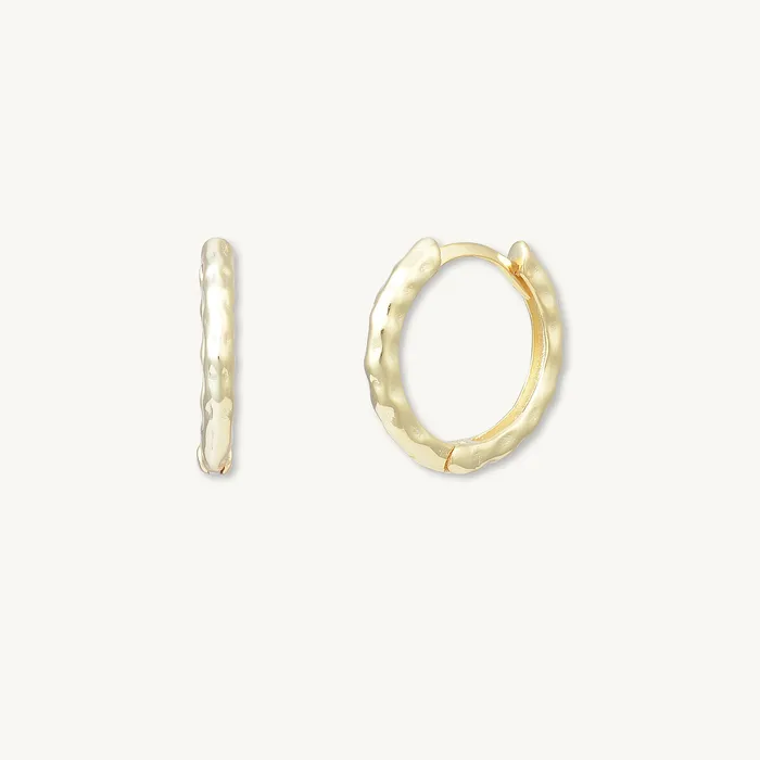 Earrings Camile Stone Classic Molten Huggie Hoop Earrings