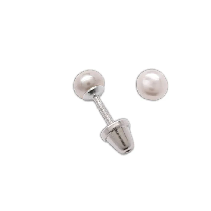 Earrings Cherished Moments Sterling Silver Kids Freshwater Pearl EarringsWhite