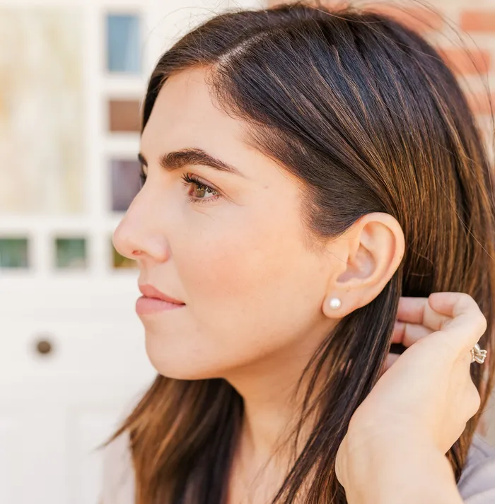 Earrings Cherished Moments Sterling Silver Kids Freshwater Pearl EarringsWhite