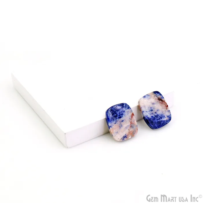 Earrings GemMartUSA Sodalite Cushion Shape 21X17mm Loose Gemstone For Earring Pair