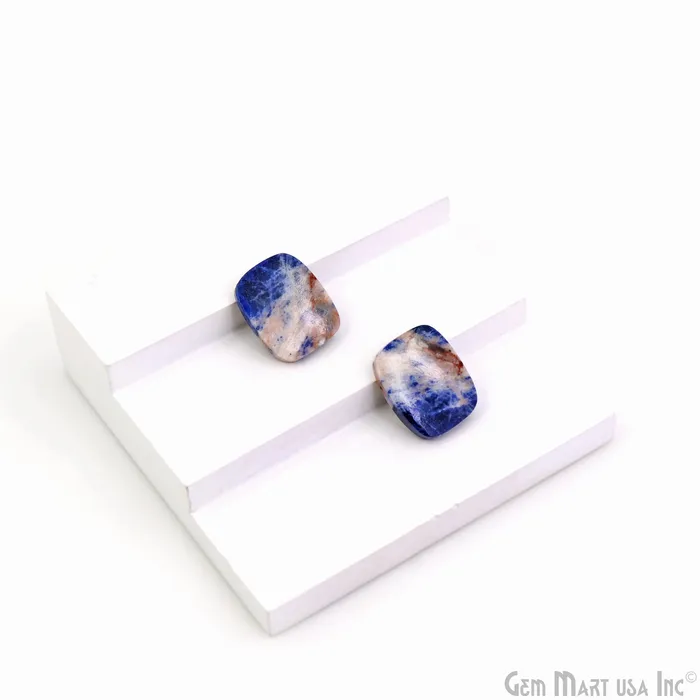 Earrings GemMartUSA Sodalite Cushion Shape 21X17mm Loose Gemstone For Earring Pair