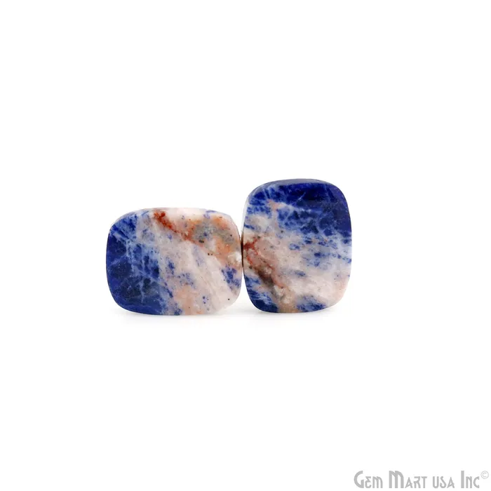 Earrings GemMartUSA Sodalite Cushion Shape 21X17mm Loose Gemstone For Earring Pair