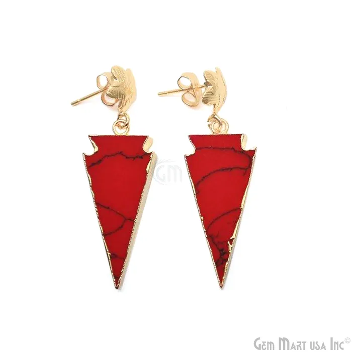 Earrings Triangle Shape 44x15mm Gold Plated Sediment Jasper Stud Earrings Pick your Gemstone 901711 GemMartUSA Earrings Triangle Shape 44x15mm Gold Plated Sediment Jasper Stud Earrings Pick your Gemstone 901711 GemMartUSA