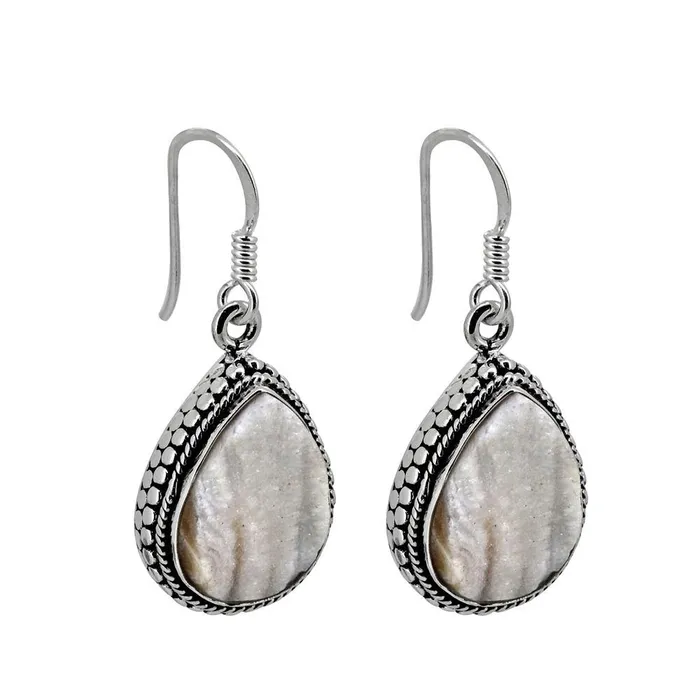 Earrings YoTreasure 141 Desert Druzy Solid 925 Sterling Silver Dangle Earrings Jewelry