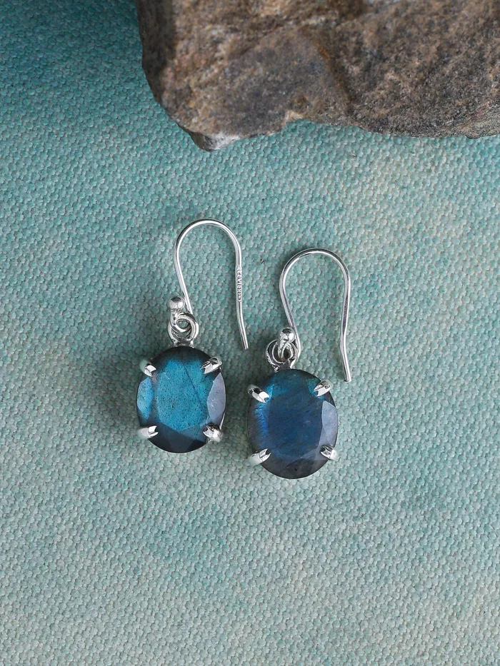 Earrings YoTreasure Labradorite Solid 925 Sterling Silver Dangle Earrings