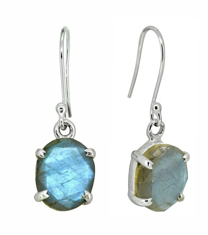 Earrings YoTreasure Labradorite Solid 925 Sterling Silver Dangle Earrings