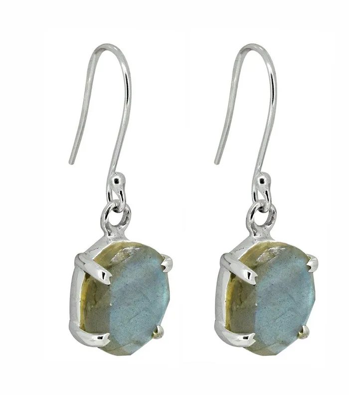Earrings YoTreasure Labradorite Solid 925 Sterling Silver Dangle Earrings