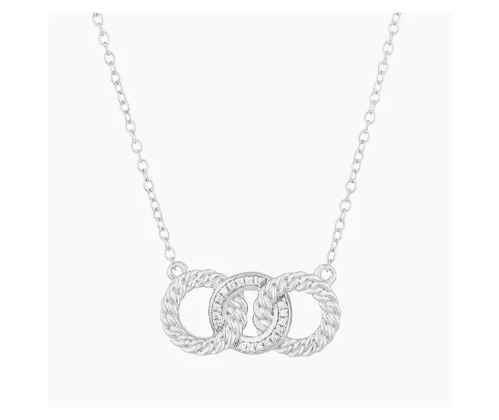 Ella Stein Necklaces Ella Stein Silver Interlocking Discs Diamond Necklace SI3089 Ella Stein Necklaces Ella Stein Silver Interlocking Discs Diamond Necklace SI3089