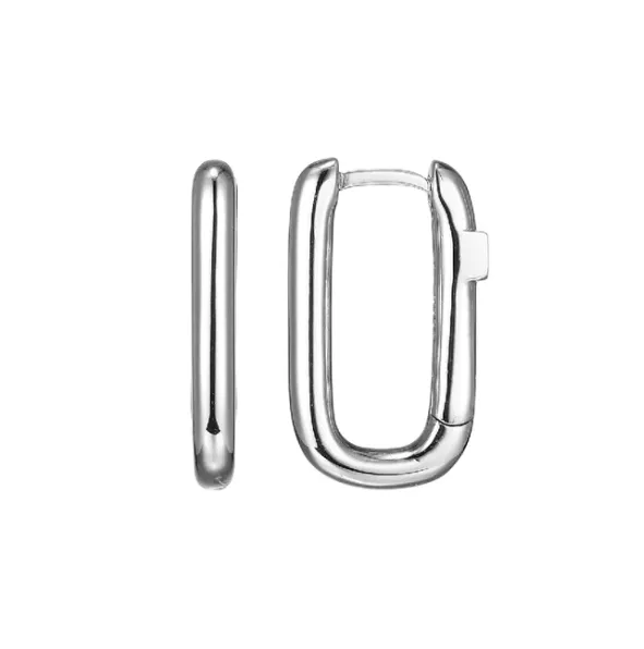 ELLE Earrings ELLE Sterling Silver Simpatico Rectangle Hoop Earrings SI5118