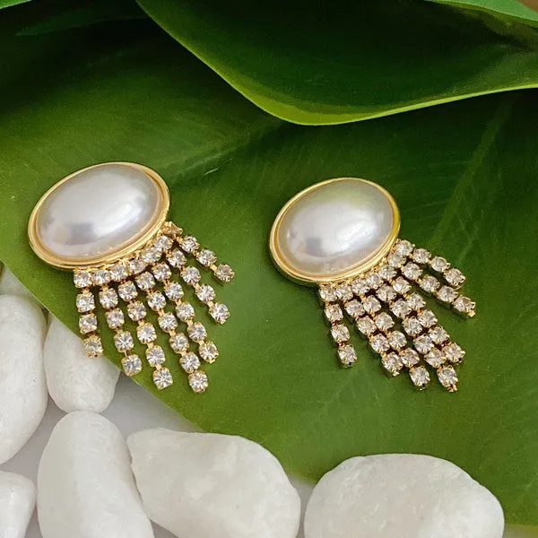 Ellison and Young Earrings Pearl Button Cascade Shine Earrings