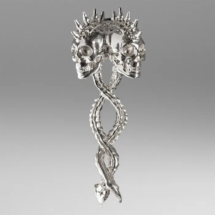 FEARS 925 Necklaces Dual Spines Pendant Sterling Silver