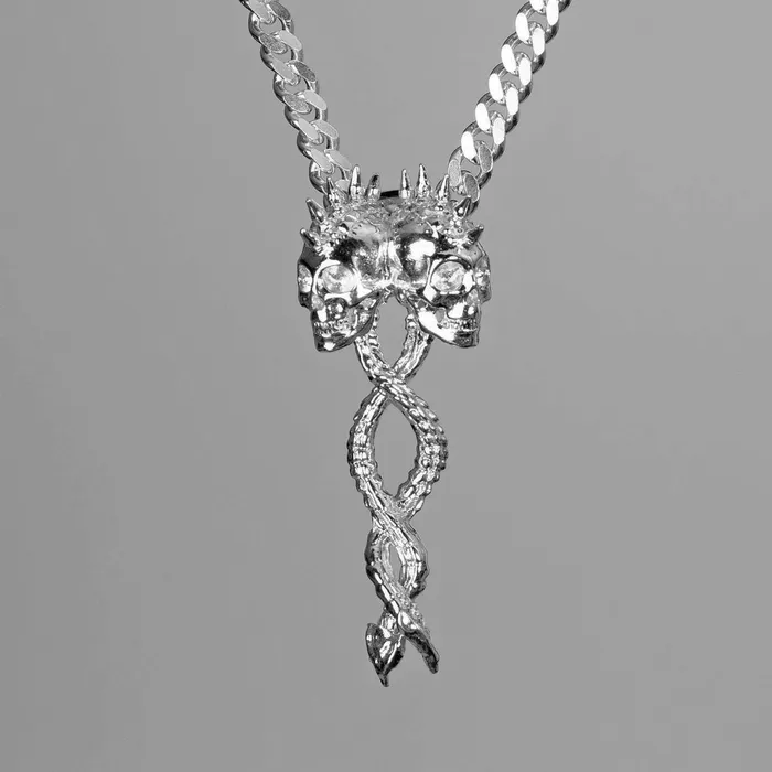 FEARS 925 Necklaces Dual Spines Pendant Sterling Silver