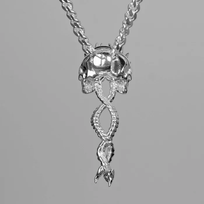 FEARS 925 Necklaces Dual Spines Pendant Sterling Silver