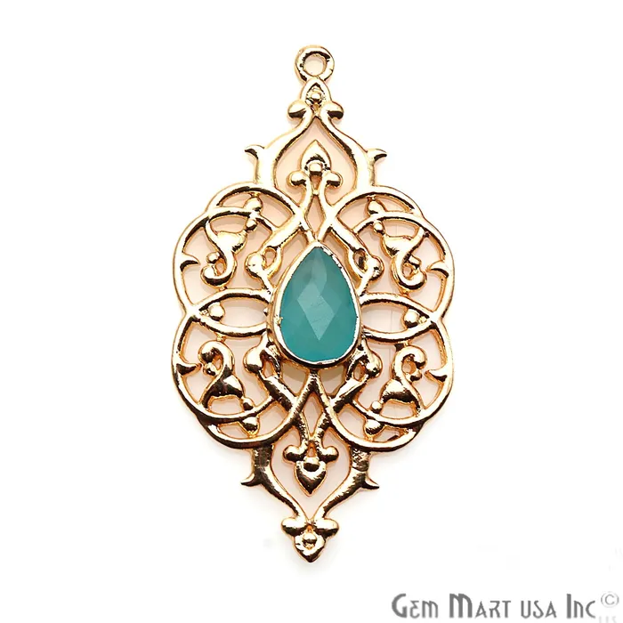 GemmartUSA PreStyled Sets DIY Gold Plated 40x21mm Filigree Connector 1PC GemmartUSA PreStyled Sets DIY Gold Plated 40x21mm Filigree Connector 1PC