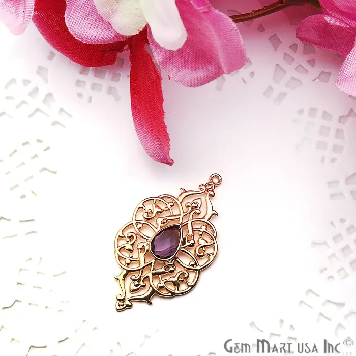 GemmartUSA PreStyled Sets DIY Gold Plated 40x21mm Filigree Connector 1PC GemmartUSA PreStyled Sets DIY Gold Plated 40x21mm Filigree Connector 1PC