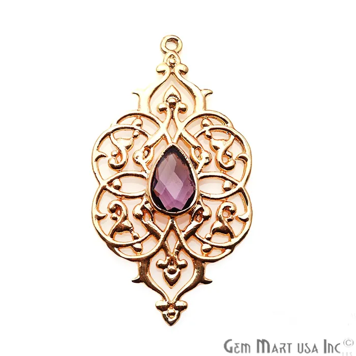 GemmartUSA PreStyled Sets DIY Gold Plated 40x21mm Filigree Connector 1PC GemmartUSA PreStyled Sets DIY Gold Plated 40x21mm Filigree Connector 1PC