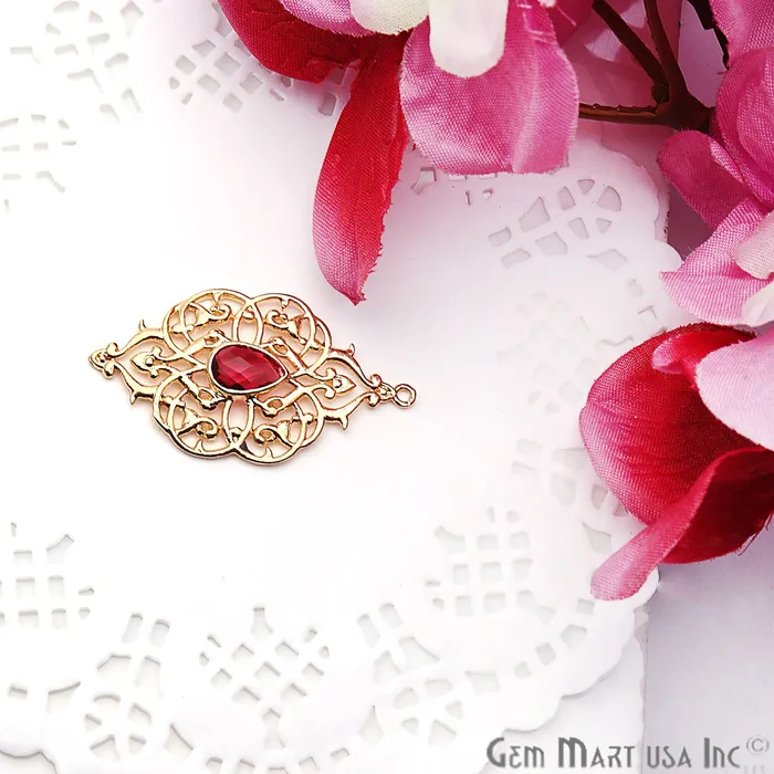GemmartUSA PreStyled Sets DIY Gold Plated 40x21mm Filigree Connector 1PC GemmartUSA PreStyled Sets DIY Gold Plated 40x21mm Filigree Connector 1PC