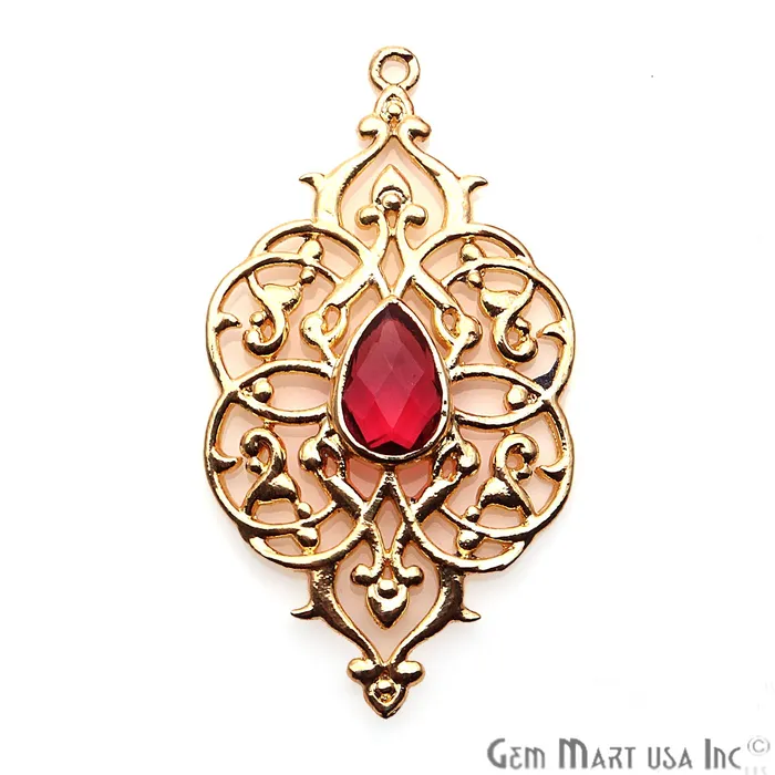 GemmartUSA PreStyled Sets DIY Gold Plated 40x21mm Filigree Connector 1PC GemmartUSA PreStyled Sets DIY Gold Plated 40x21mm Filigree Connector 1PC