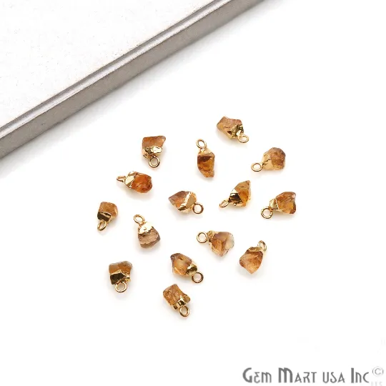 GemMartUSA PreStyled Sets Rough Citrine Gemstone 12x5mm Gold Edged Bracelets Connector GemMartUSA PreStyled Sets Rough Citrine Gemstone 12x5mm Gold Edged Bracelets Connector