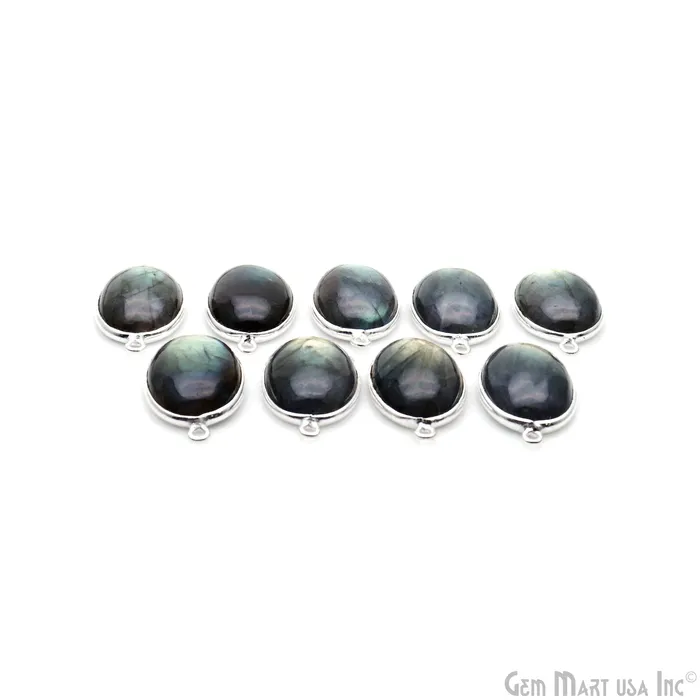 GemmartUSA Rings Flashy Labradorite Cabochon 13x20mm Oval Double Bail Silver Plated Gemstone Connector GemmartUSA Rings Flashy Labradorite Cabochon 13x20mm Oval Double Bail Silver Plated Gemstone Connector