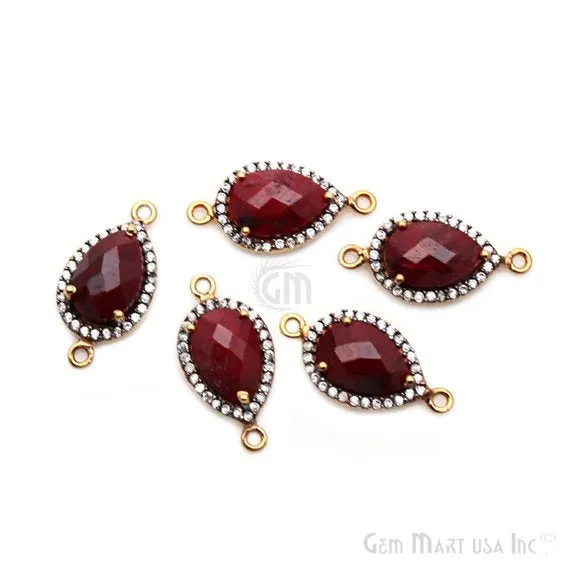 Gemstone Cubic Zircon Pave 8x12mm Pear Gold Plated Double Bail Connector Pick Stone GemmartUSA Earrings Gemstone Cubic Zircon Pave 8x12mm Pear Gold Plated Double Bail Connector Pick Stone GemmartUSA Earrings