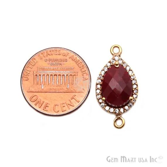 Gemstone Cubic Zircon Pave 8x12mm Pear Gold Plated Double Bail Connector Pick Stone GemmartUSA Earrings Gemstone Cubic Zircon Pave 8x12mm Pear Gold Plated Double Bail Connector Pick Stone GemmartUSA Earrings